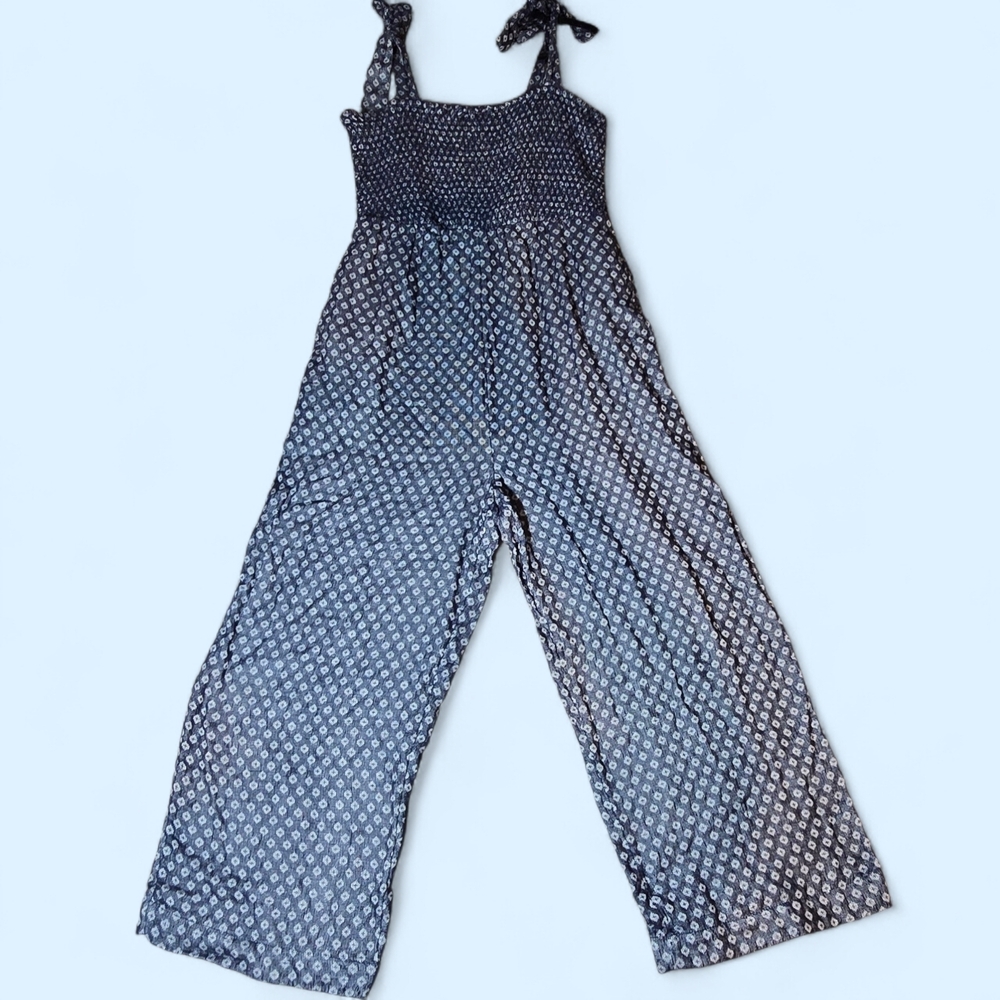Universal Thread Navy Blue Printed Wide-Leg Jumpsuit